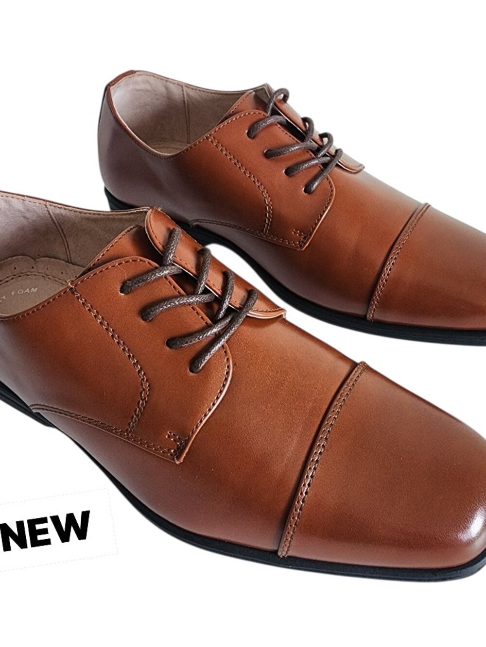 Florsheim Boys 6.5 M Cap Toe Reveal Shoe Shoes Brown Cognac Oxford Jr Boy Size